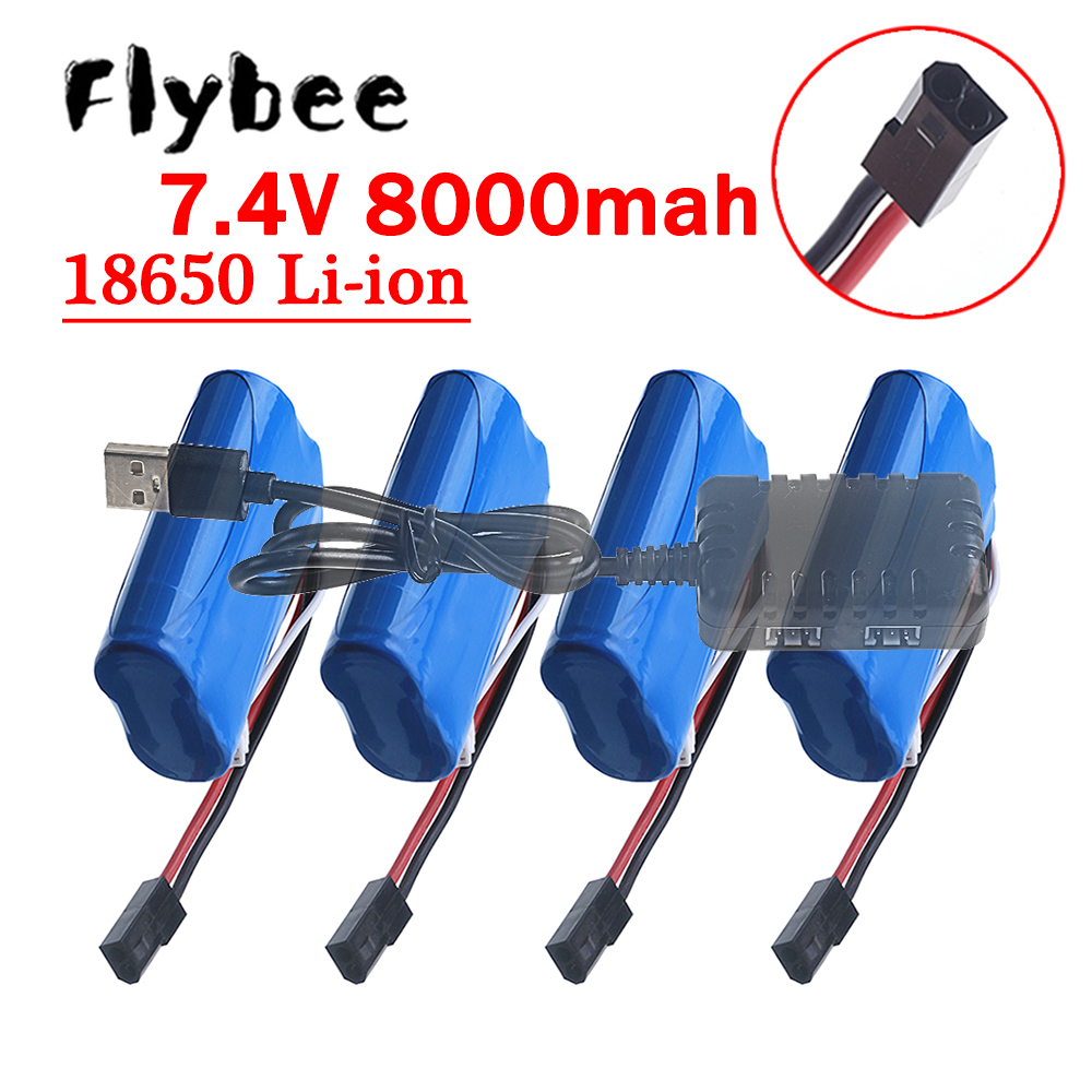 Rc Hobby Boat - (5500 Plug) Bateria 18650 7.4V 8000mAh,